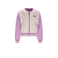 NoNo Doris Stepped Jacket with Fur Lupine Lilac
