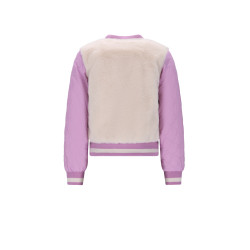 NoNo Doris Stepped Jacket with Fur Lupine Lilac