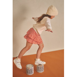 NoNo Konono Sweater with velvet contrast sleeves Pearled Ivory