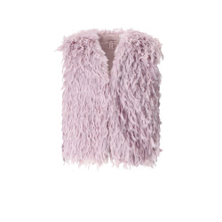 NoNo Kath Long Hair Fur Gilet Lupine Lilac