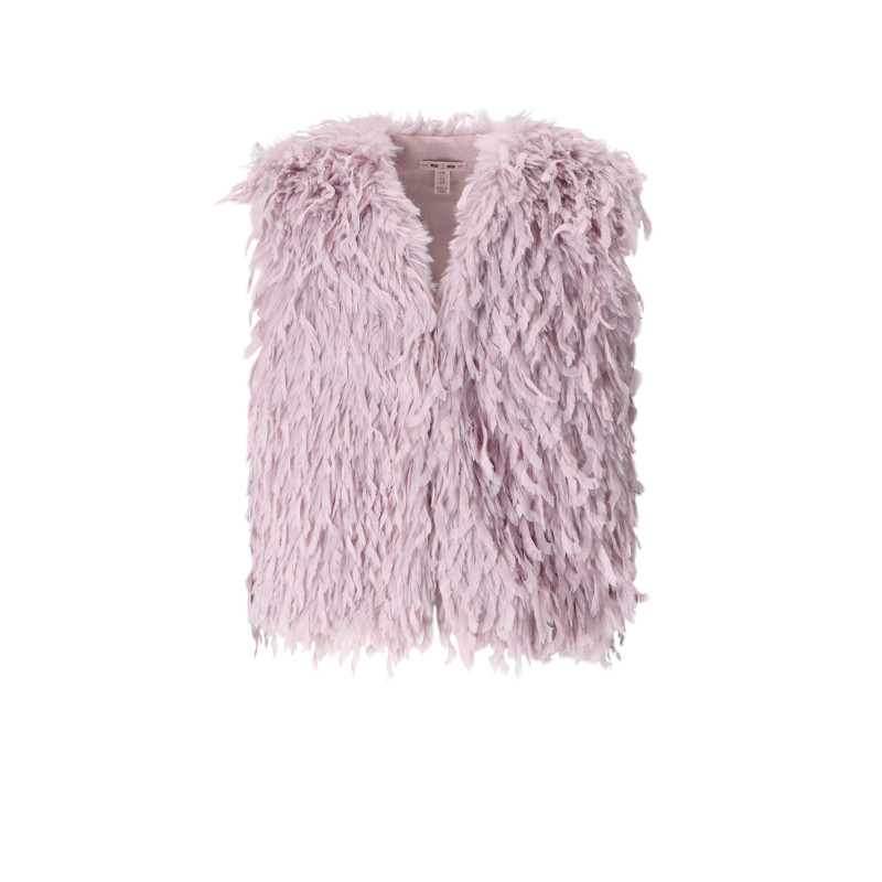 NoNo Kath Long Hair Fur Gilet Lupine Lilac