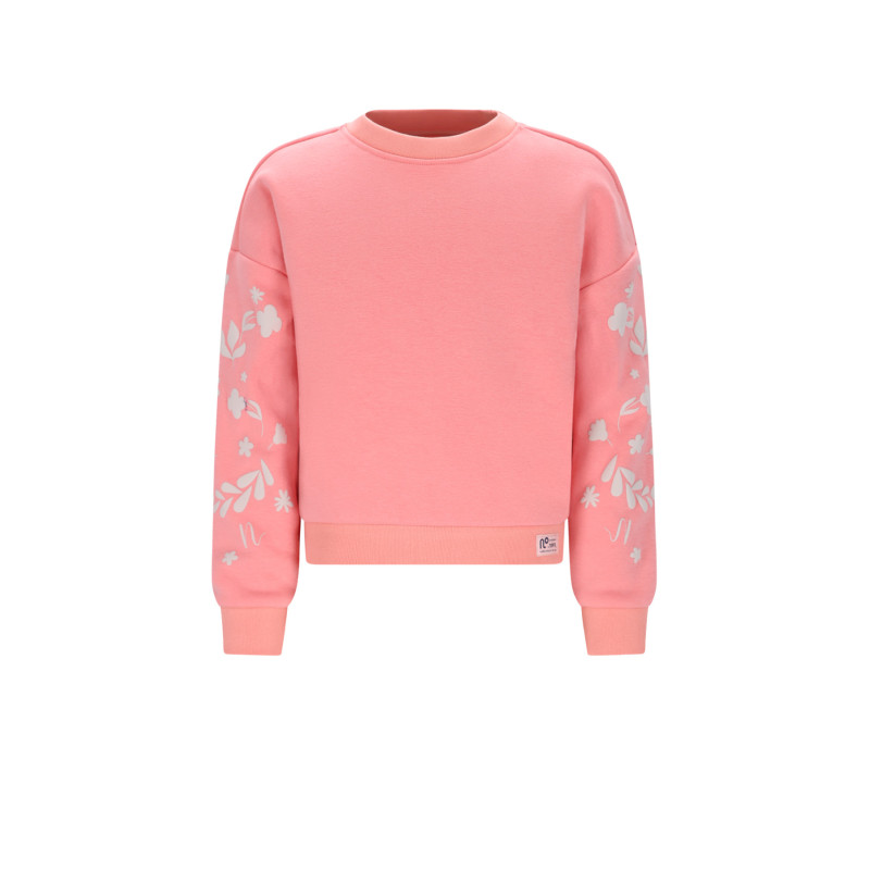 NoNo Konono Furry Sweat with Sleeveprint Lovely Lychee Pink