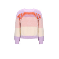 NoNo Kendra Fluffy Striped Sweater Lupine Lilac