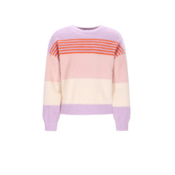 NoNo Kendra Fluffy Striped Sweater Lupine Lilac