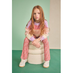 NoNo Kendra Fluffy Striped Sweater Lupine Lilac