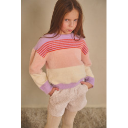 NoNo Kendra Fluffy Striped Sweater Lupine Lilac