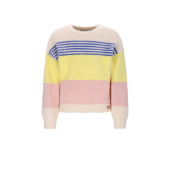 NoNo Kendra Fluffy Striped Sweater Pearled Ivory
