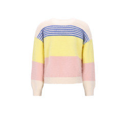 NoNo Kendra Fluffy Striped Sweater Pearled Ivory
