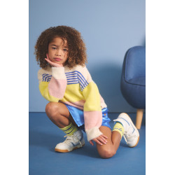 NoNo Kendra Fluffy Striped Sweater Pearled Ivory