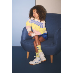 NoNo Kendra Fluffy Striped Sweater Pearled Ivory