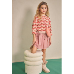 NoNo Nele Metallic Voile Skirt Lovely Lychee Pink