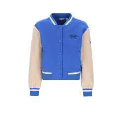 NoNo Darsy Furry Sweat Varsity Jacket Nautical Blue