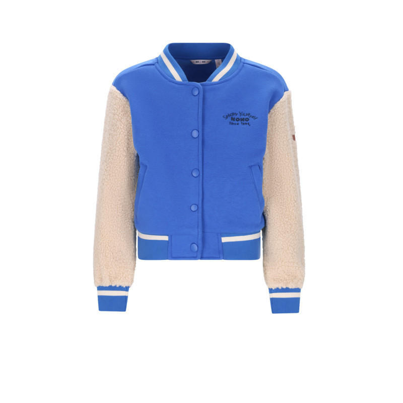 NoNo Darsy Furry Sweat Varsity Jacket Nautical Blue