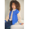 NoNo Darsy Furry Sweat Varsity Jacket Nautical Blue
