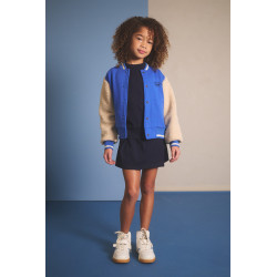 NoNo Darsy Furry Sweat Varsity Jacket Nautical Blue