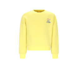 NoNo Konono Furry Sweat with C'est La Vie artwork Light Lemon