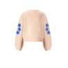 NoNo Kem Melange Knitted Sweater with Flower embro Pearled Ivory