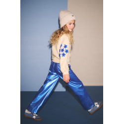 NoNo Kem Melange Knitted Sweater with Flower embro Pearled Ivory