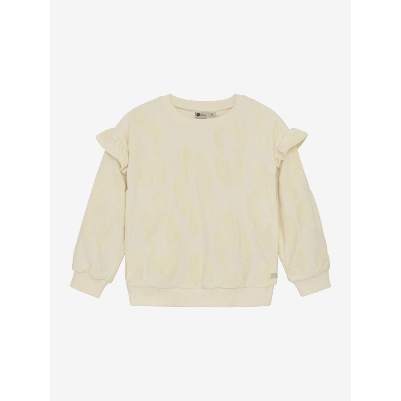 Daily 7 Sweater Jaquard Ruffle Off White