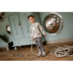 Daily 7 Oversized Sweater Check Print Cool Mint