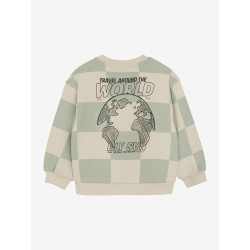 Daily 7 Oversized Sweater Check Print Cool Mint