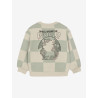 Daily 7 Oversized Sweater Check Print Cool Mint