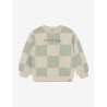 Daily 7 Oversized Sweater Check Print Cool Mint