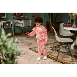 Daily 7 Sweater Heart Print Pale Mauve