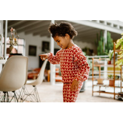 Daily 7 Sweater Heart Print Pale Mauve