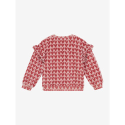 Daily 7 Sweater Heart Print Pale Mauve