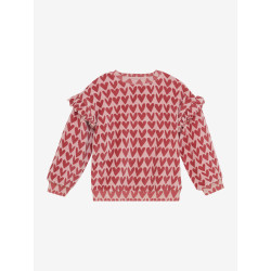 Daily 7 Sweater Heart Print Pale Mauve