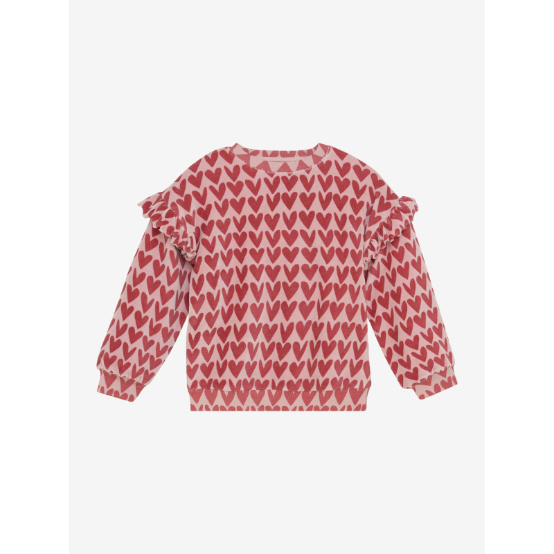 Daily 7 Sweater Heart Print Pale Mauve