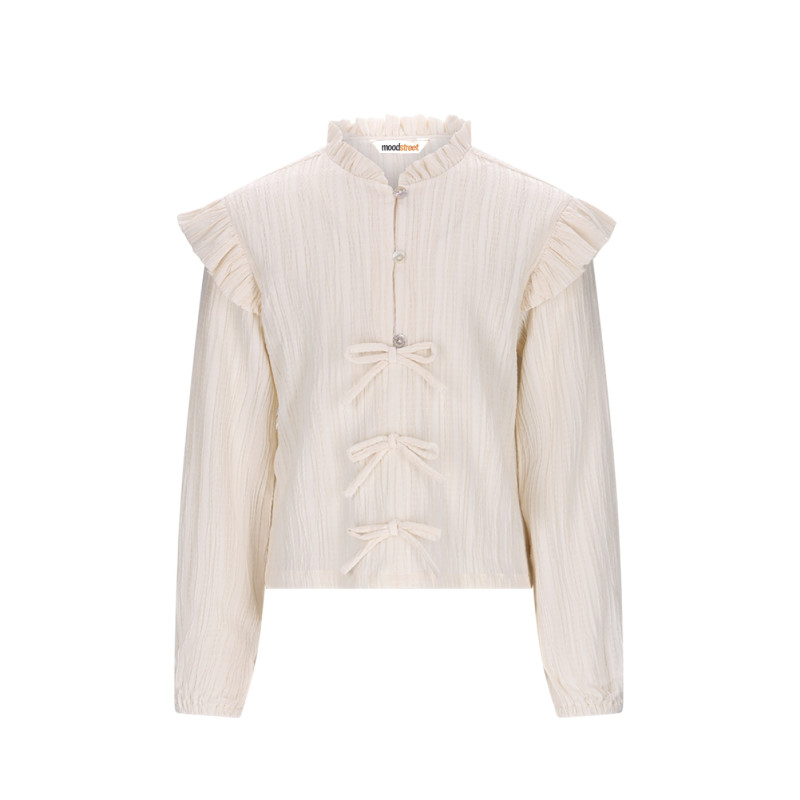 Moodstreet AKIRA ruffles & bows blouse Warm White