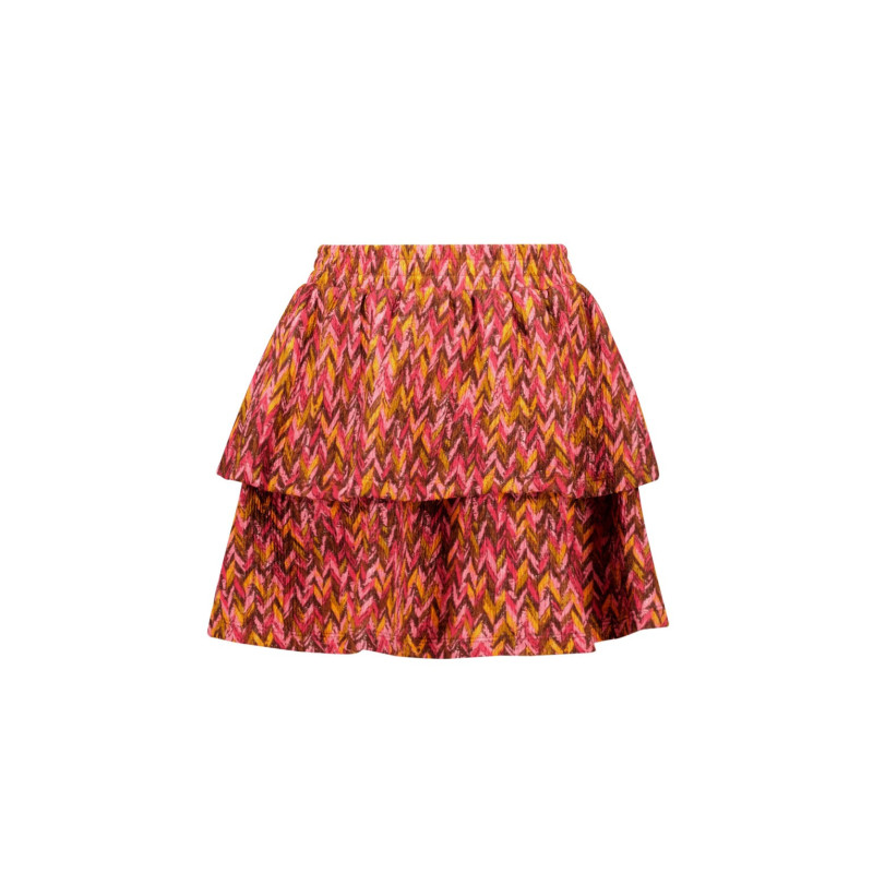 B.Nosy Ruth  2-layer printed skirt zigzag texas