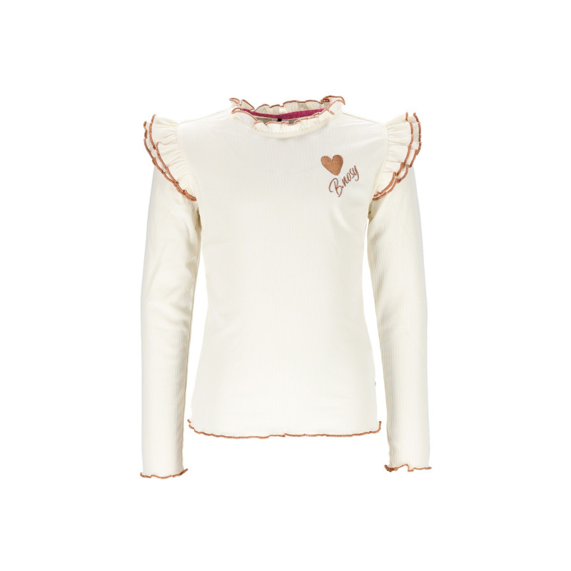 B.Nosy Tonya  top wit ruffles Ecru