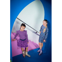 B.Nosy Dora  dress with multi layer mesh skirt Crushed Grape