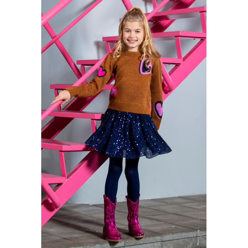 B.Nosy River  sequince mesh skirt Navy