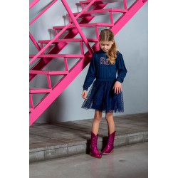 B.Nosy Dasha  sweat dress with mesh skirt Navy