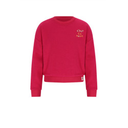 NoNo Konono Furry Sweat with C'est La Vie artwork Cerise Pink