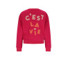 NoNo Konono Furry Sweat with C'est La Vie artwork Cerise Pink