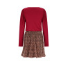 NoNo Morly Combi Dress with RibJersey top+plissee AOP Leopard Skirt Taupe