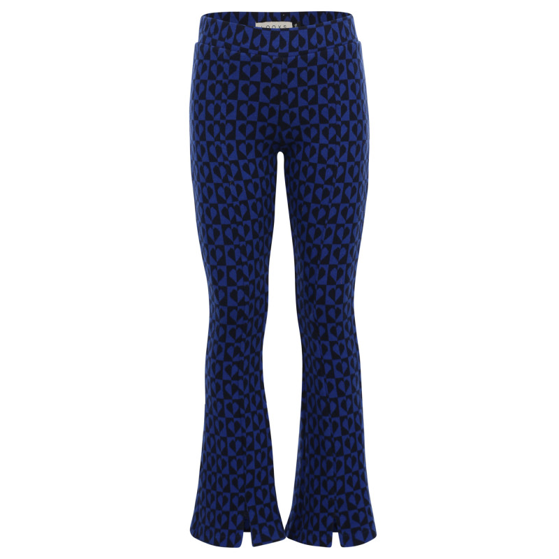 LOOXS Little jaquard flaire pants Blue hearts