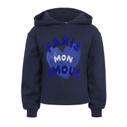 LOOXS Little hooded sweater with ruffle Dark blue