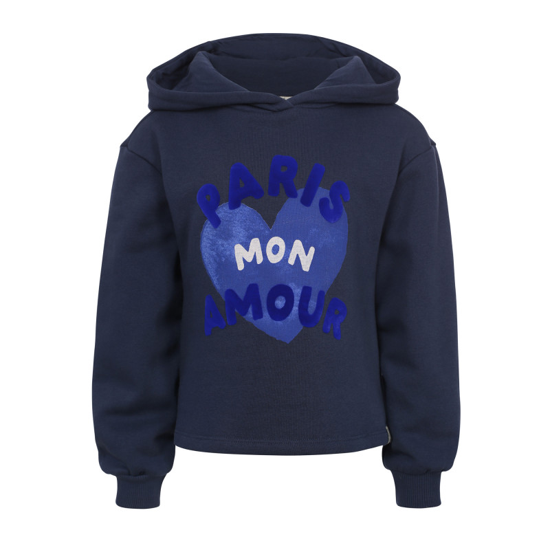 LOOXS Little hooded sweater with ruffle Dark blue