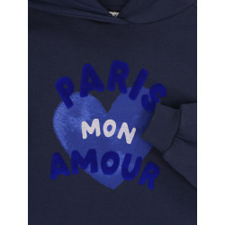 LOOXS Little hooded sweater with ruffle Dark blue