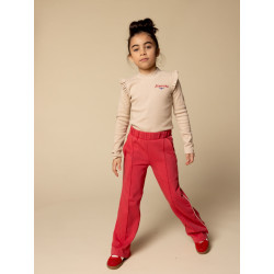 LOOXS Little rib t-shirt with ruffles soft sand