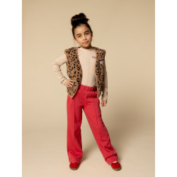 LOOXS Little rib t-shirt with ruffles soft sand