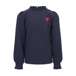 LOOXS Little crinckle top with ruffles Dark blue