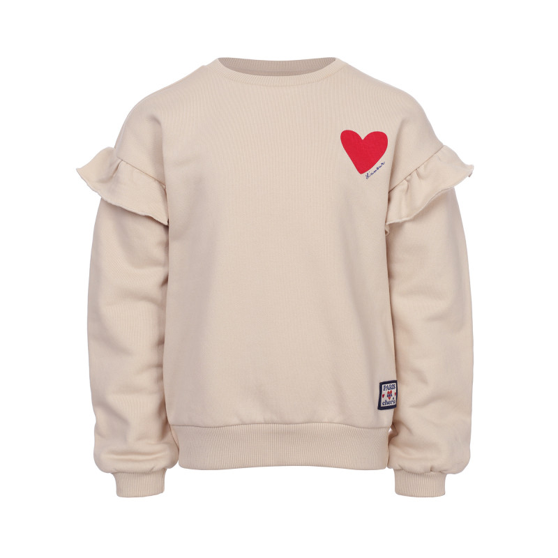 LOOXS Little sweater with ruffles soft sand