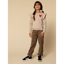 LOOXS Little sweater with ruffles soft sand